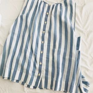 Madewell Blue/White Striped Sleeveless Top
